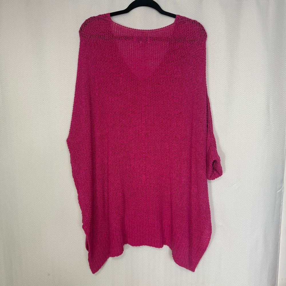 She + Sky Open Knit V-Neck Sweater One Size - Picture 8 of 8